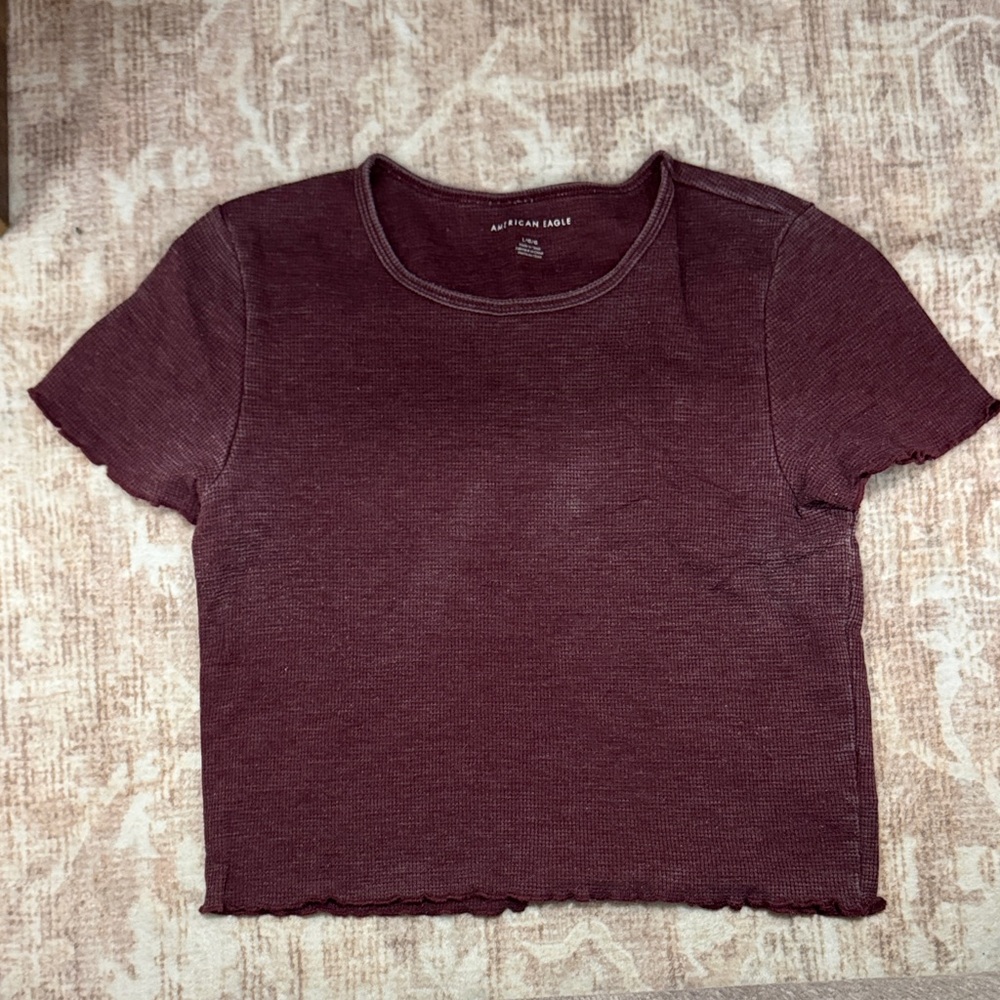 American Eagle Outfitters Maroon Crop Top